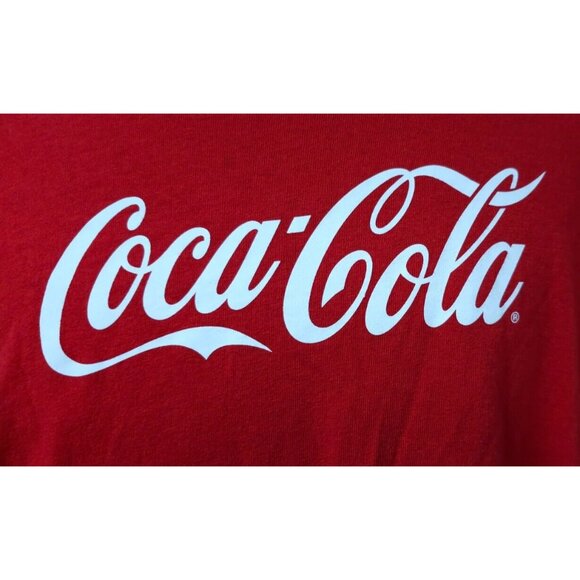 Delta Pro Weight Mens 2XL Red Coca Cola Coke Classic Spellout Cotton T-Shirt - Picture 2 of 11